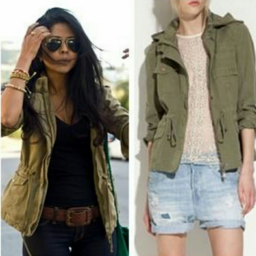 Zara Basic Army Green Utility Jacket